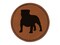 Bulldog English British Dog Solid Round Iron-On Engraved Faux Leather Patch Applique - 2.5"